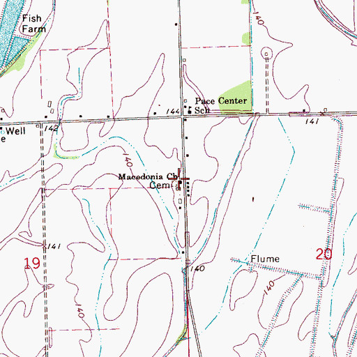 Topographic Map of Macedonia Church, MS