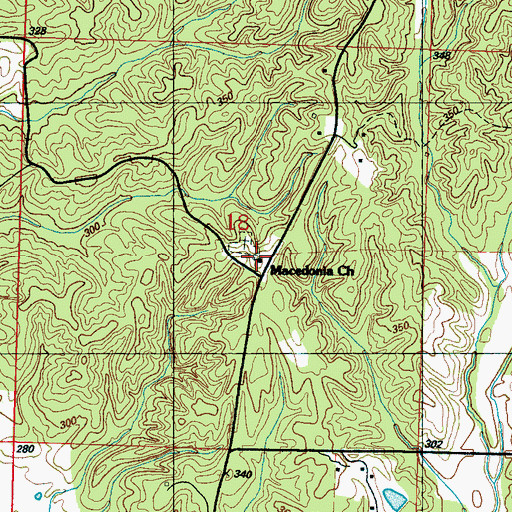 Topographic Map of Macedonia Church, MS