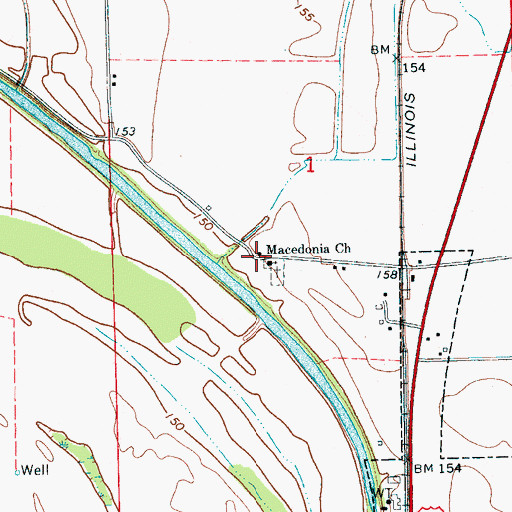Topographic Map of Macedonia Church, MS