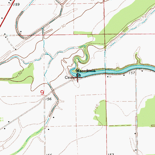 Topographic Map of Macedonia Church, MS