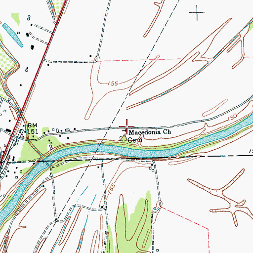 Topographic Map of Macedonia Church, MS