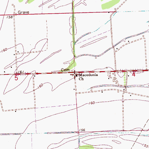 Topographic Map of Macedonia Church, MS