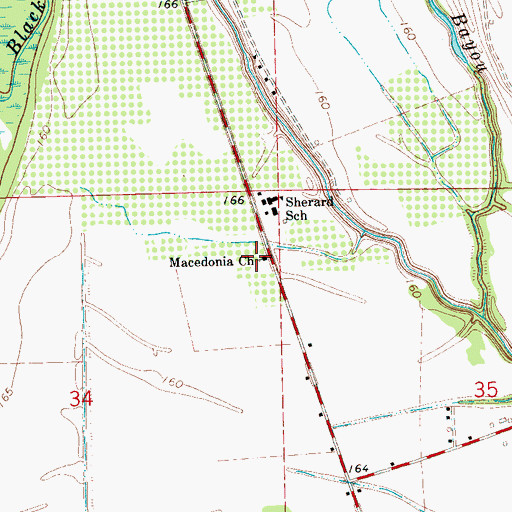 Topographic Map of Macedonia Church, MS