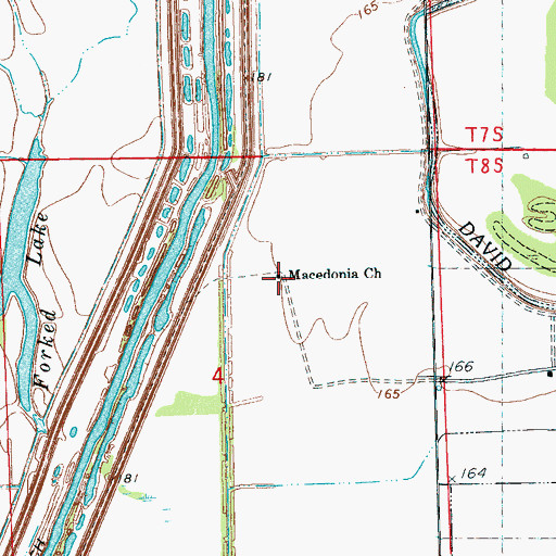 Topographic Map of Macedonia Church, MS