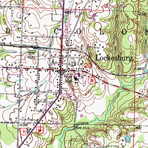 Topographic Map of Lockesburg High School, AR