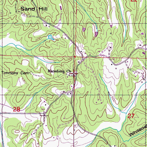 Topographic Map of Macedonia Church, MS