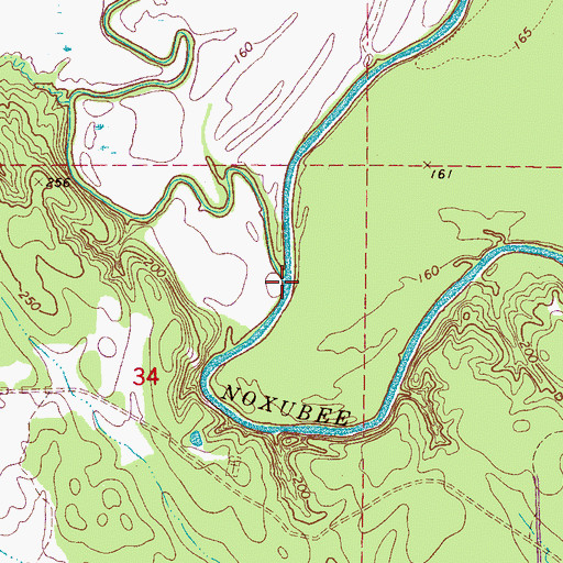 Topographic Map of Macedonia Creek, MS
