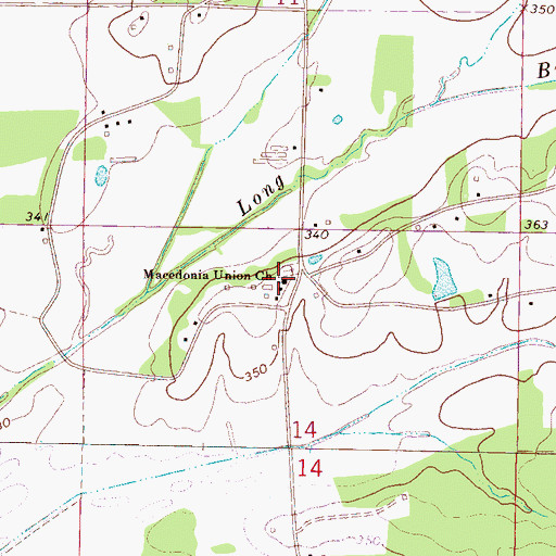 Topographic Map of Macedonia Union Church, MS