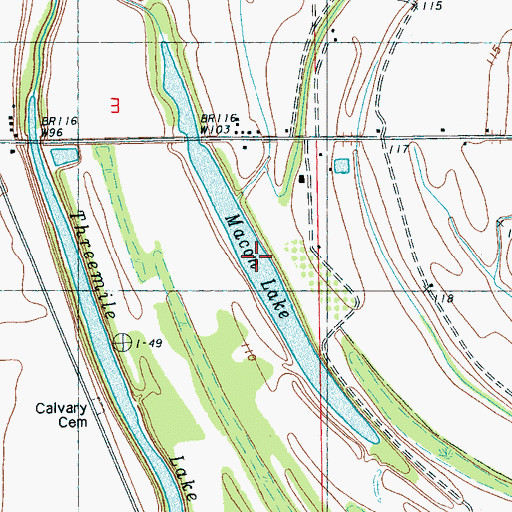 Topographic Map of Macon Lake, MS