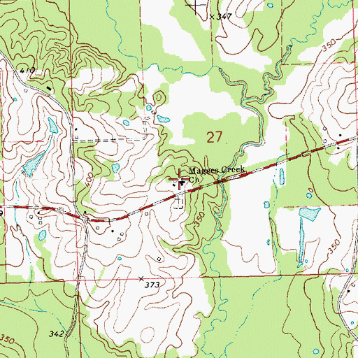 Topographic Map of Magees Creek Church, MS
