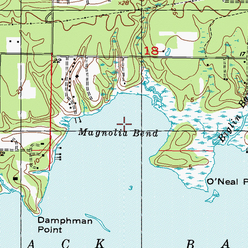 Topographic Map of Magnolia Bend, MS