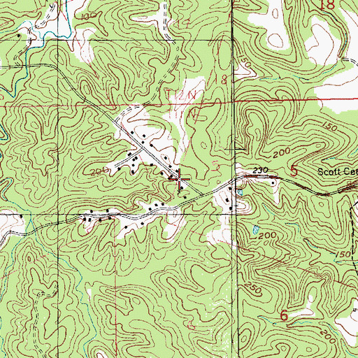 Topographic Map of Magnolia Church, MS