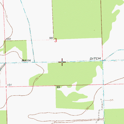 Topographic Map of Main Ditch B, MS