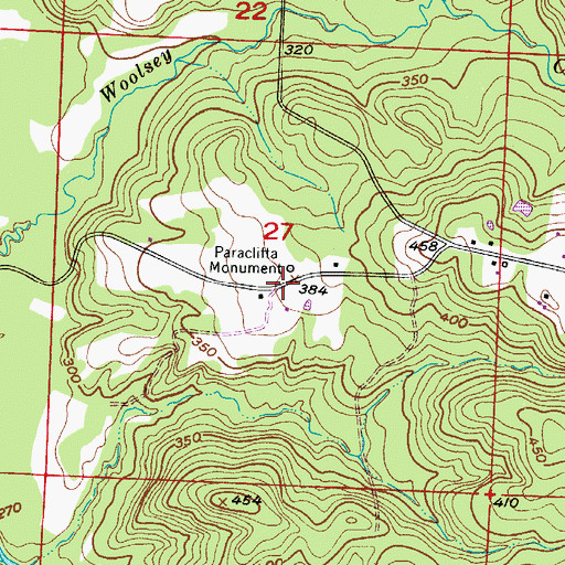 Topographic Map of Paraclifta (historical), AR