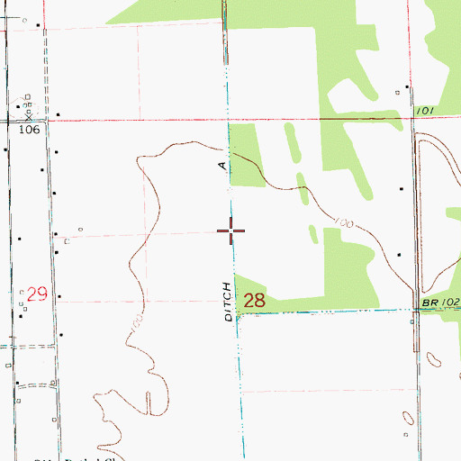 Topographic Map of Main Ditch A, MS