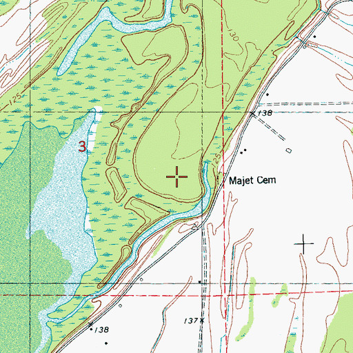 Topographic Map of Majet Cemetery, MS