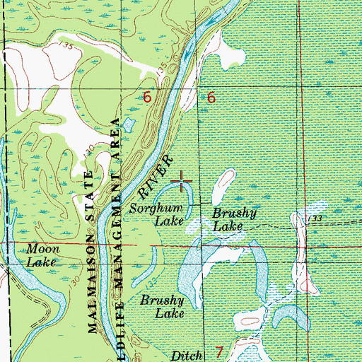 Topographic Map of Sorghum Lake, MS