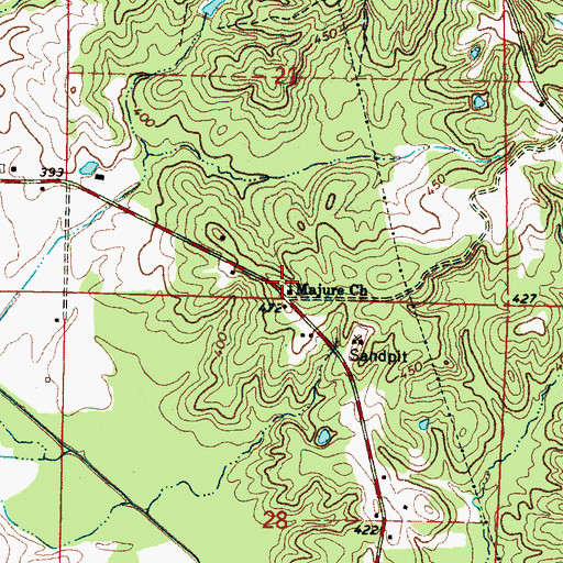 Topographic Map of Majure Church, MS
