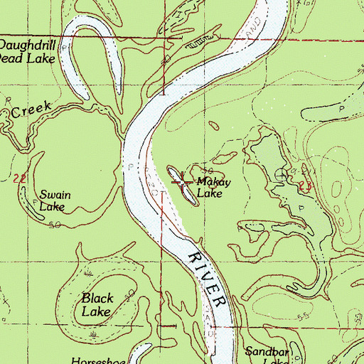 Topographic Map of Makay Lake, MS