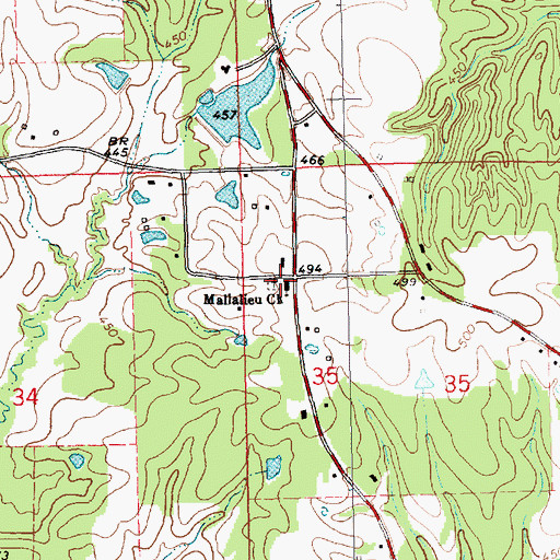 Topographic Map of Mallalieu Church, MS