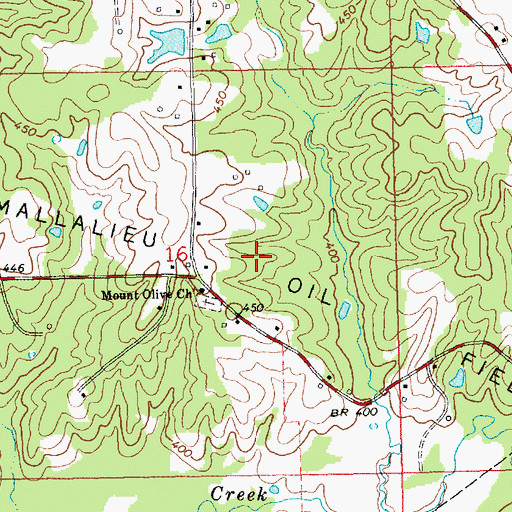 Topographic Map of Mallalieu Oil Field, MS