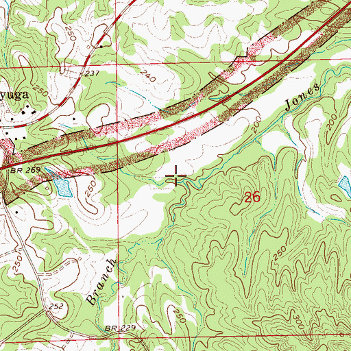 Topographic Map of Mallet Branch, MS