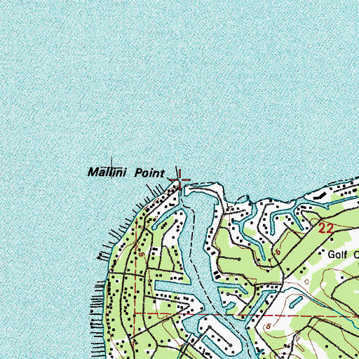 Topographic Map of Mallini Bayou, MS