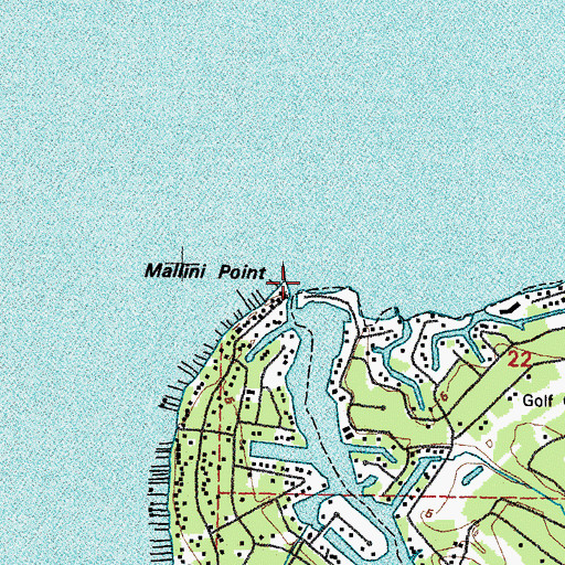 Topographic Map of Mallini Point, MS