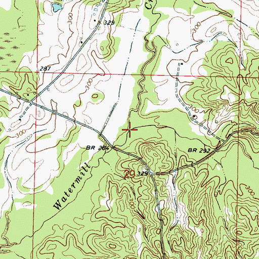 Topographic Map of Mansell Creek, MS