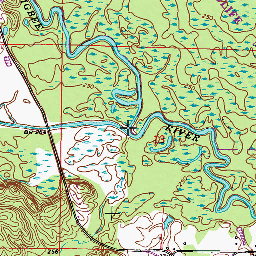 Topographic Map of Mantachie Creek, MS