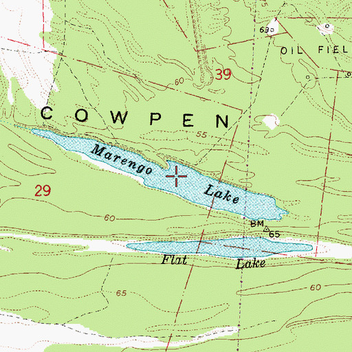 Topographic Map of Marengo Lake, MS