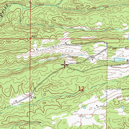 Topographic Map of Antioch (historical), AR