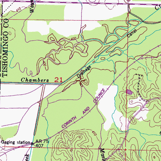 Topographic Map of Marlar Branch, MS