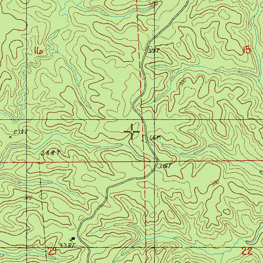 Topographic Map of Marley Cemetery, MS