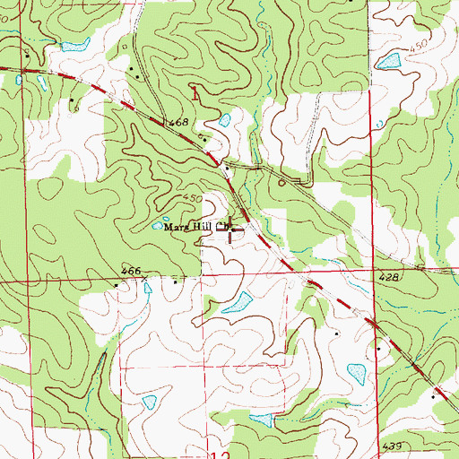 Topographic Map of Mars Hill Church, MS