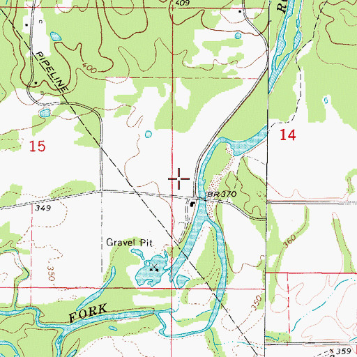 Topographic Map of Johnson Bridge, AR
