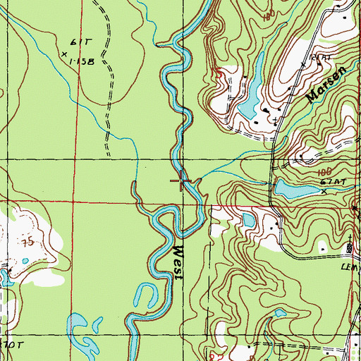 Topographic Map of Marsen Branch, MS