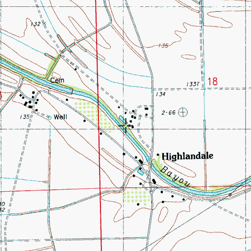 Topographic Map of Marsh Bayou, MS