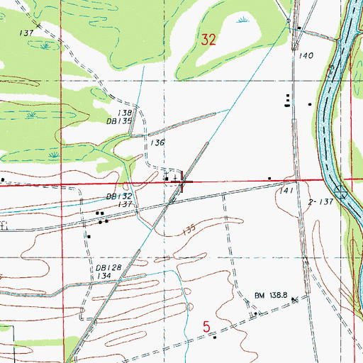 Topographic Map of Marsh Berea Church, MS