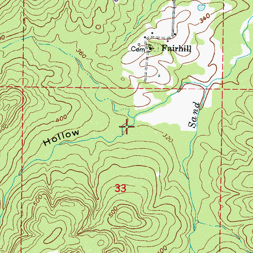 Topographic Map of Marsh Hollow, MS