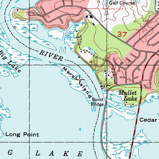 Topographic Map of Marsh Island, MS