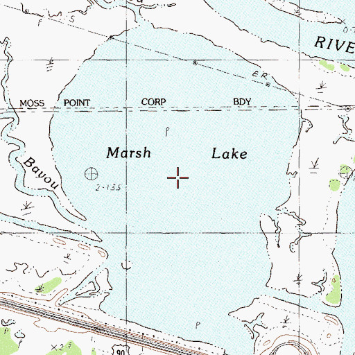 Topographic Map of Marsh Lake, MS