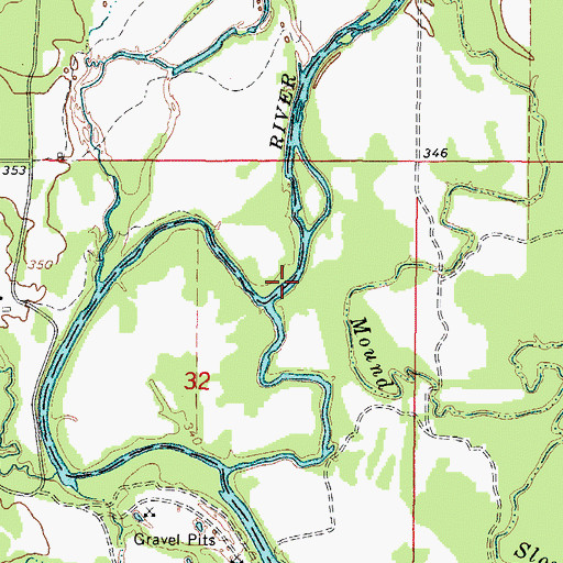 Topographic Map of Battle Ford, AR