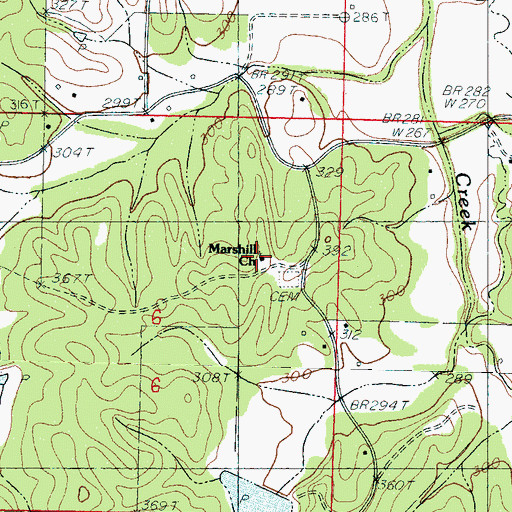 Topographic Map of Marshill Church, MS