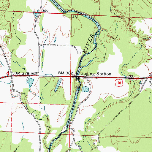 Topographic Map of Salt Works Bridge, AR