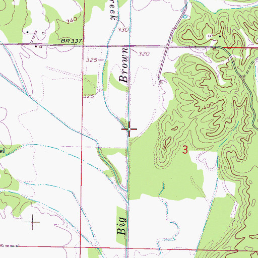 Topographic Map of Martin Creek, MS