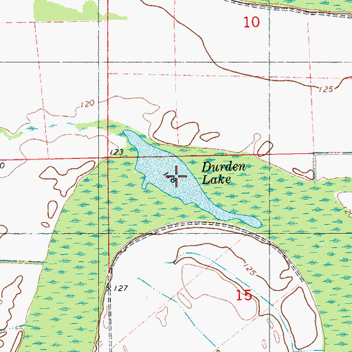 Topographic Map of Durden Lake, MS