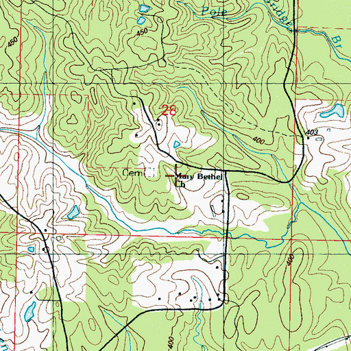 Topographic Map of Mary Bethel Church, MS