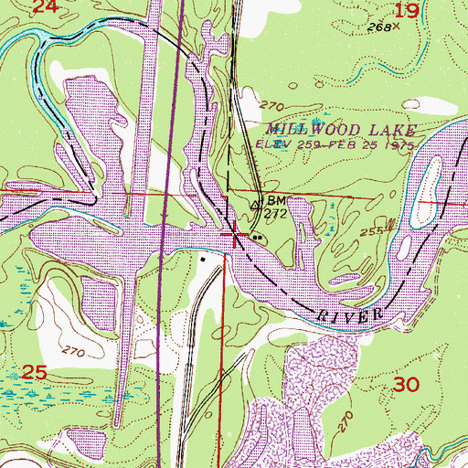 Topographic Map of Lanes Ferry (historical), AR