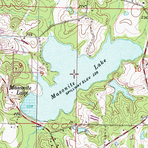 Topographic Map of Masonite Lake, MS